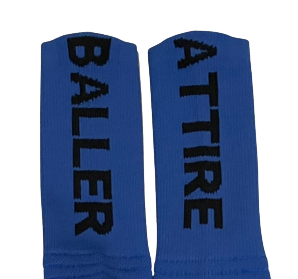 Dri-Fit Baller Attire Sport Socks Blue with Black