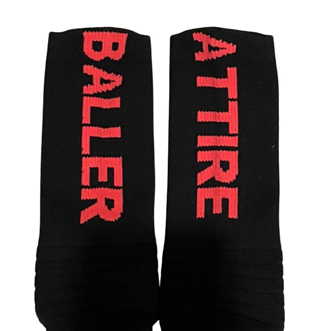 Dri-Fit Baller Attire Sport Socks Black with Pink