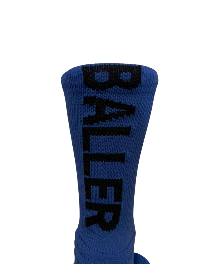 Dri-Fit Baller Attire Sport Socks Blue with Black